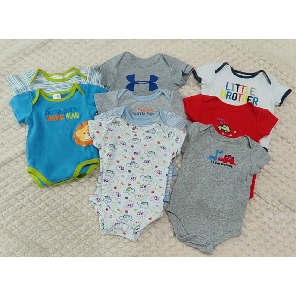 First Moments,Carter's,Under Armour Lot Of 9 Bodysuits Size 3/6 Months